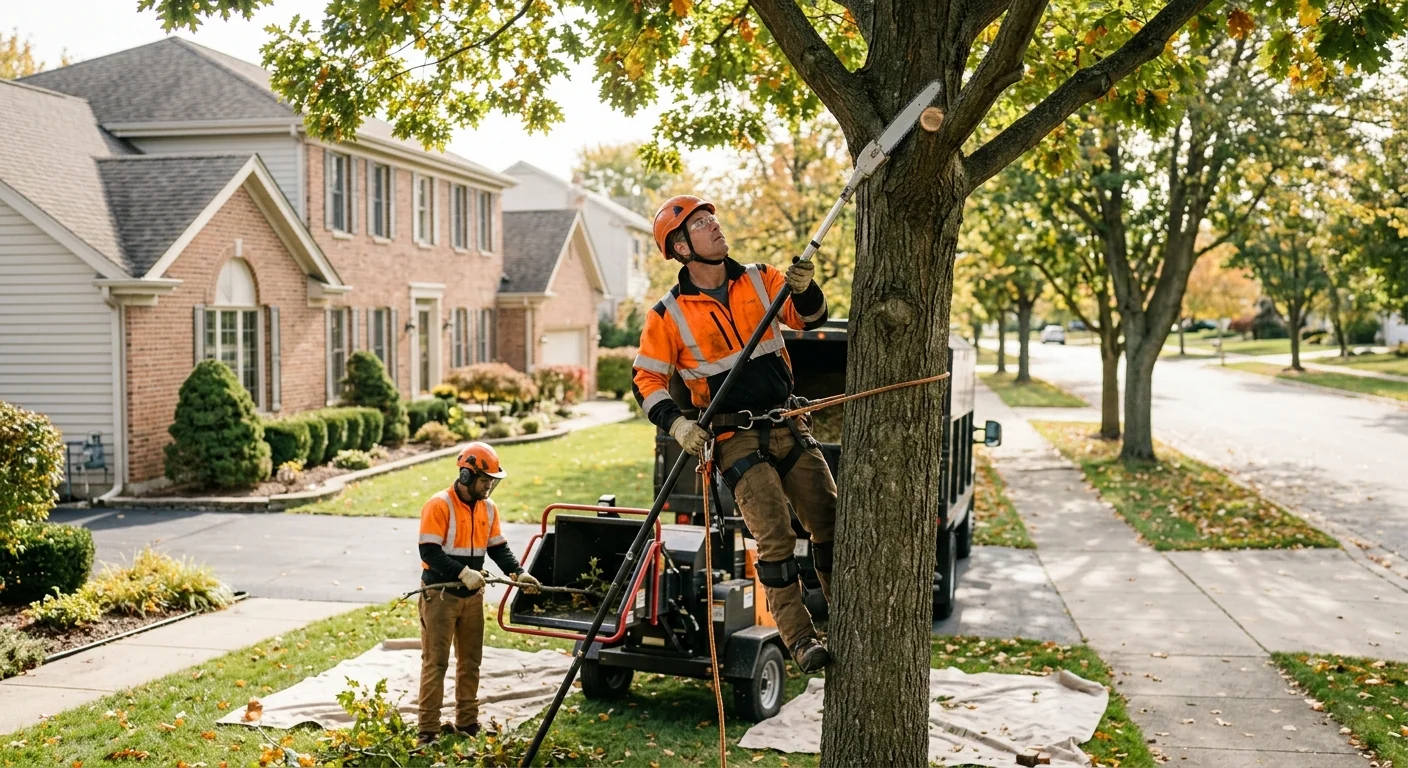 Healthy mature trees shading a well-kept Carpentersville home and front yard