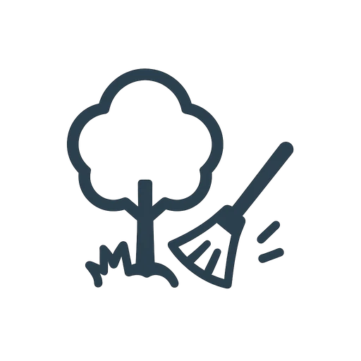 Line icon of a pile of brush and cut branches