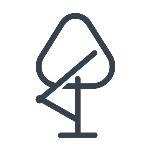 Line icon of a tree with support cables between limbs