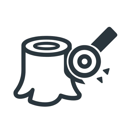 Line icon of a tree stump being ground below soil level