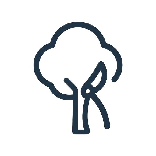 Line icon of a healthy tree with a small heart symbol